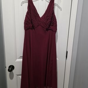 Rena Rowan Strapless Burgundy Dress
